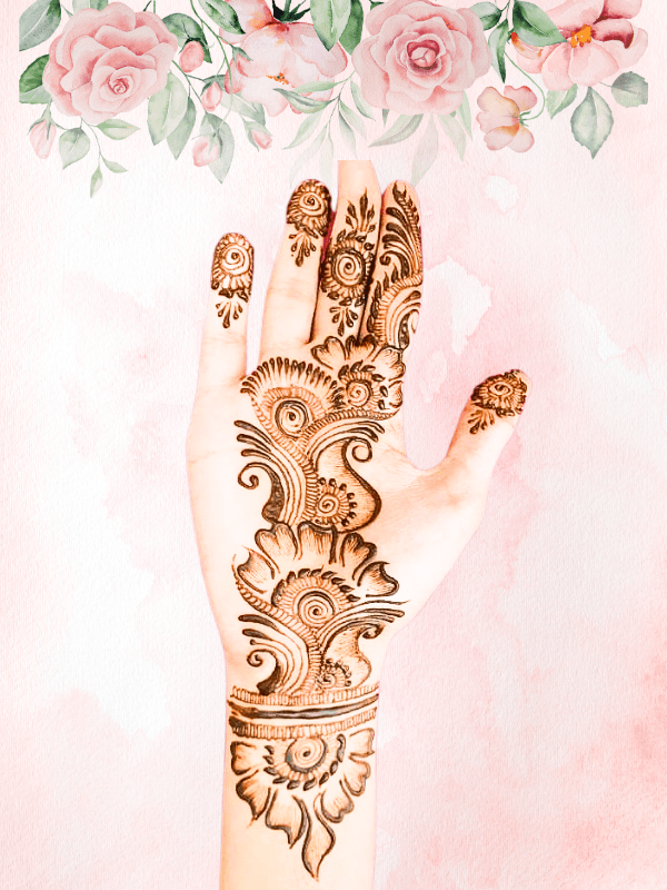 draw step by step arabic mehndi design for 2023