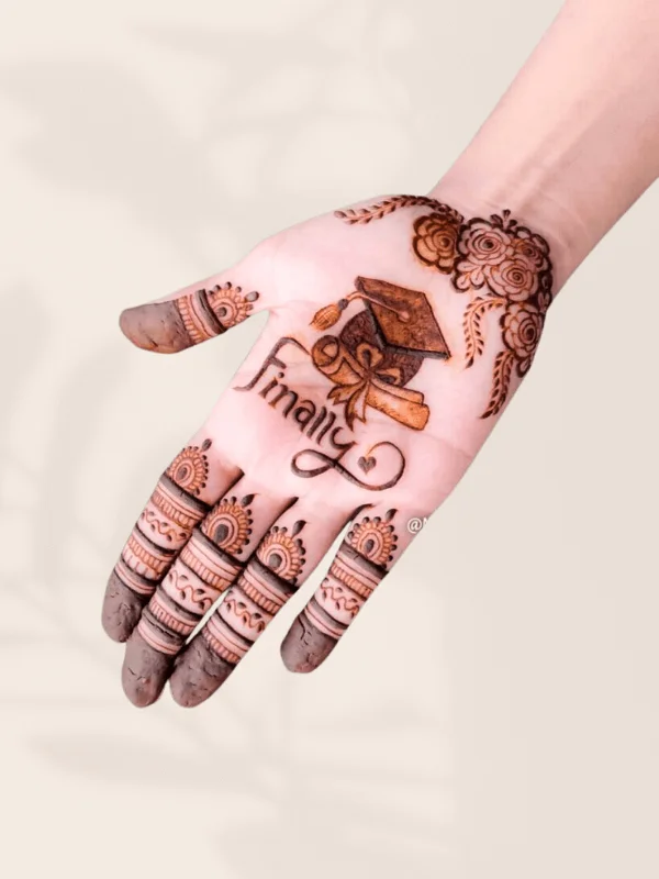 Bohemian vibes Front hand mehndi design in a simple style