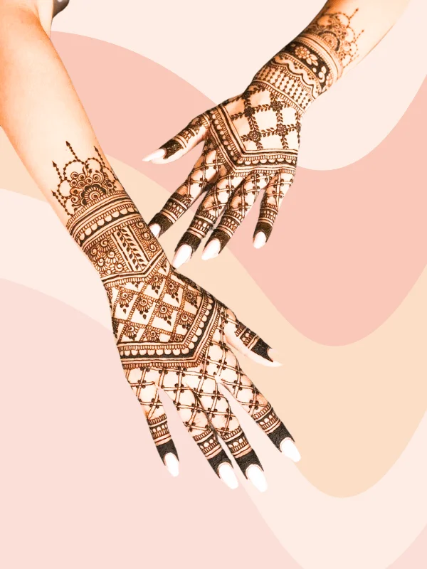 Charming front hand mehndi design – epitome of simplicity