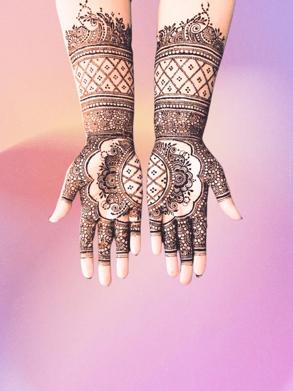 Contemporary front hand simple mehndi design for the modern woman