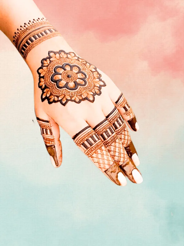 Easy and elegant Front hand simple mehndi design for beginners