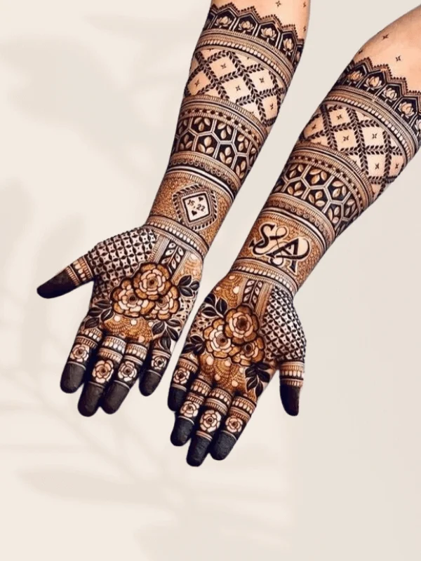 Effortless charm Simple mehndi strokes on the front hand