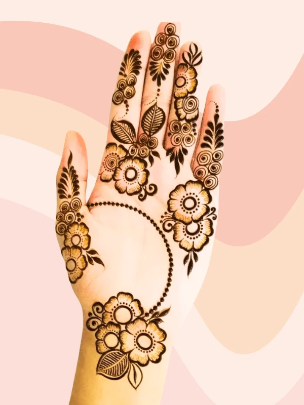 Fresh and simple mehndi design trends for front hand – 2023