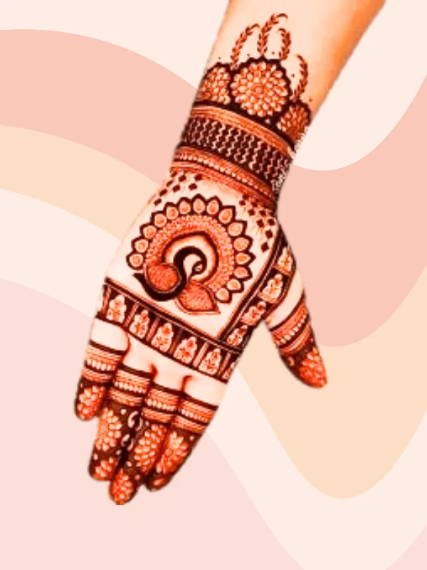 Quick and easy front hand mehndi design for last-minute plans