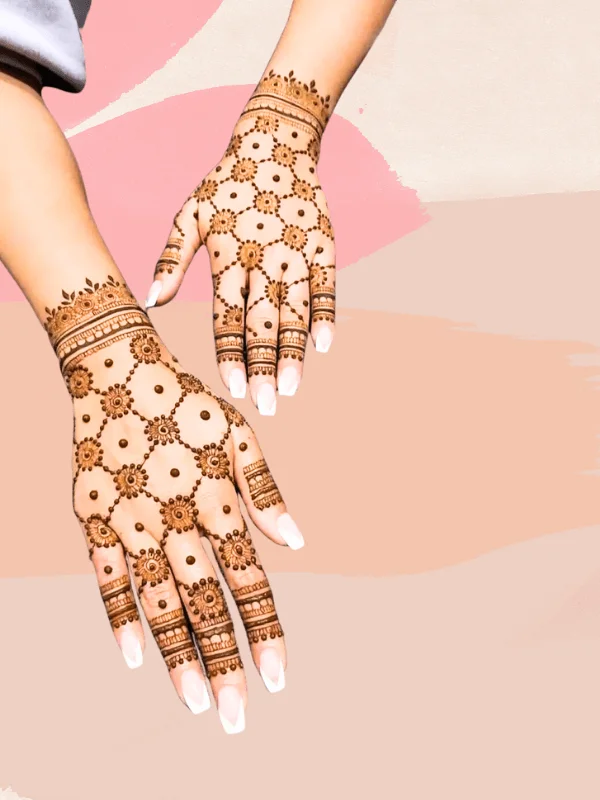 Traditional meets modern Simple mehndi design for the front hand